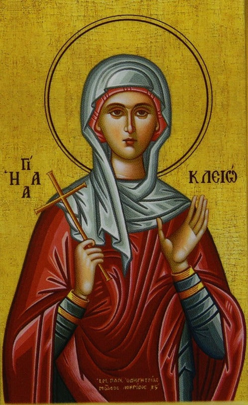 Handpainted orthodox religious icon Saint Klio the Virgin Martyr - Handmadeiconsgreece