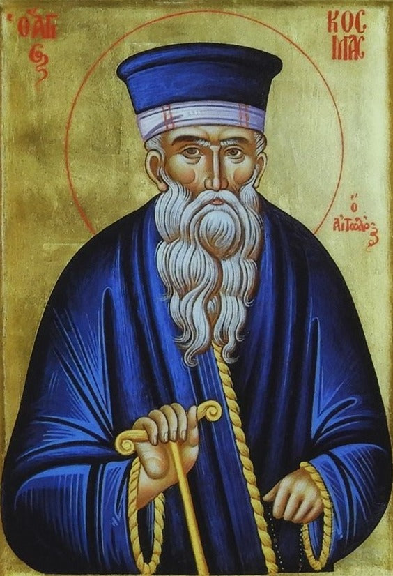 Handpainted orthodox religious icon Saint Kosmas of Aetolia - Handmadeiconsgreece