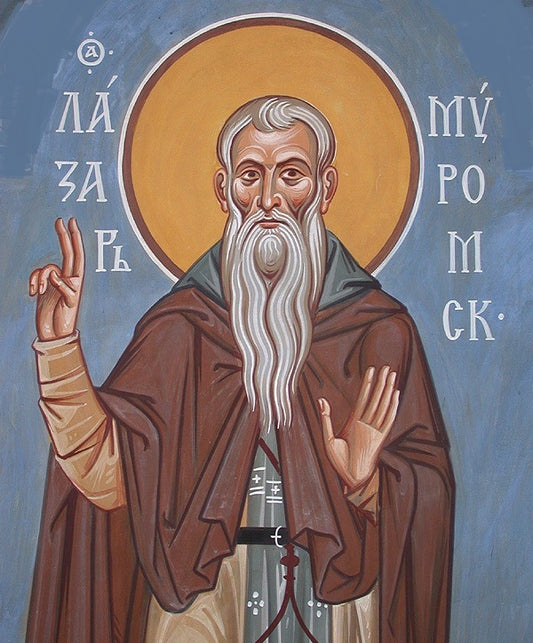 Handpainted orthodox religious icon Saint Lazarus of Murom - Handmadeiconsgreece