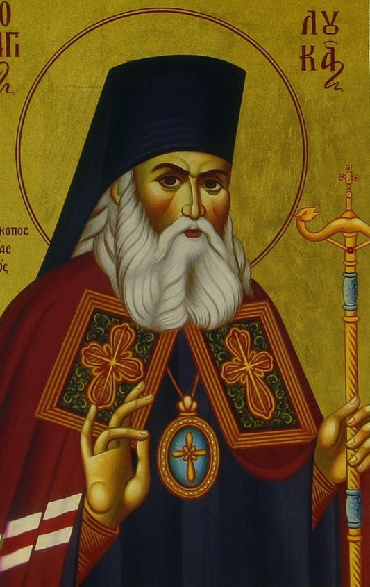 Handpainted orthodox religious icon Saint Luke the Physician - HandmadeIconsGreece