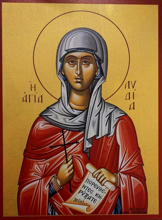 Handpainted orthodox religious icon Saint Lydia of Philippi - Handmadeiconsgreece