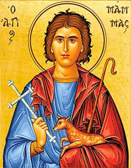 Handpainted orthodox religious icon Saint Mamas - Handmadeiconsgreece