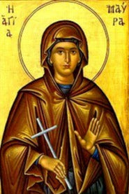 Handpainted orthodox religious icon Saint Maura the Martyr - Handmadeiconsgreece