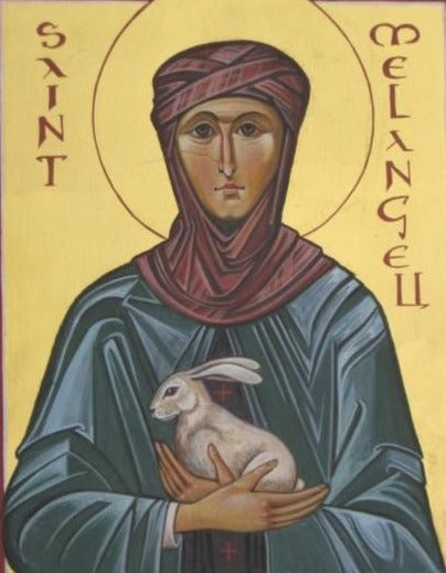 Handpainted catholic religious icon Saint Melangell of Wales - Handmadeiconsgreece