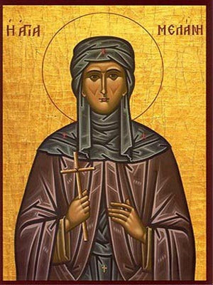 Handpainted orthodox religious icon Saint Melanie the Younger - Handmadeiconsgreece