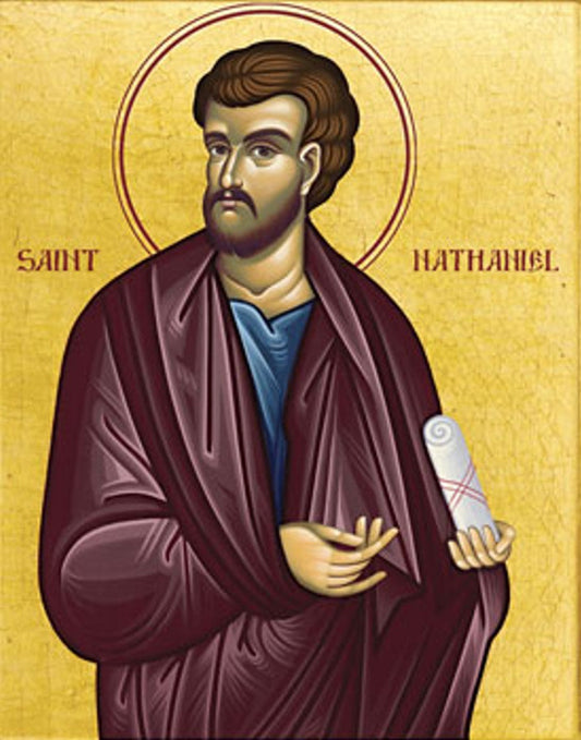 Handpainted Orthodox religious icon Saint Nathaniel the Apostle - Handmadeiconsgreece