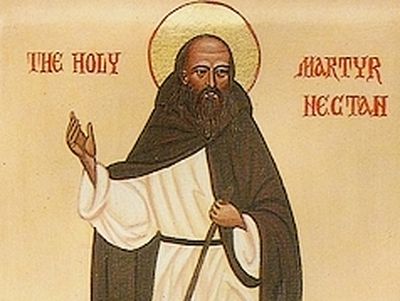 Handpainted catholic religious icon Saint Nectan the Holy Martyr of Hartland - Handmadeiconsgreece