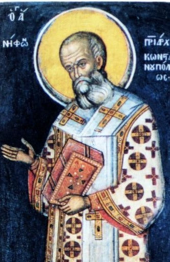 Handpainted orthodox religious icon Saint Niphon Patriarch of Constantinople - Handmadeiconsgreece