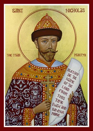 Handpainted orthodox russian religious icon Saint Nicholas Romanov The Tsar Martyr - HandmadeIconsGreece