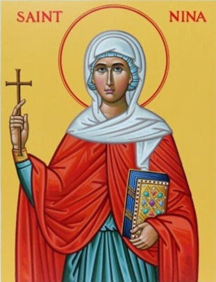Handpainted orthodox religious icon Saint Nina - HandmadeIconsGreece