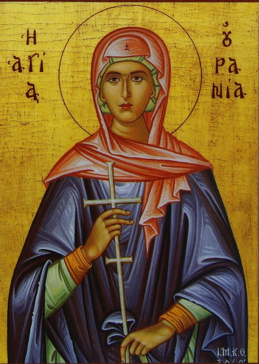 Handpainted orthodox religious icon Saint Ourania the Virgin Martyr - Handmadeiconsgreece