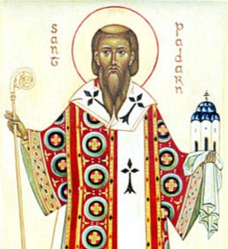 Handpainted catholic religious icon Saint Padarn of Wales - Handmadeiconsgreece