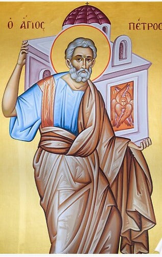 Handpainted orthodox religious icon Saint Peter the Apostle - Handmadeiconsgreece