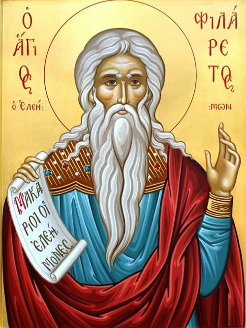 Handpainted orthodox religious icon Saint Philaret - HandmadeIconsGreece