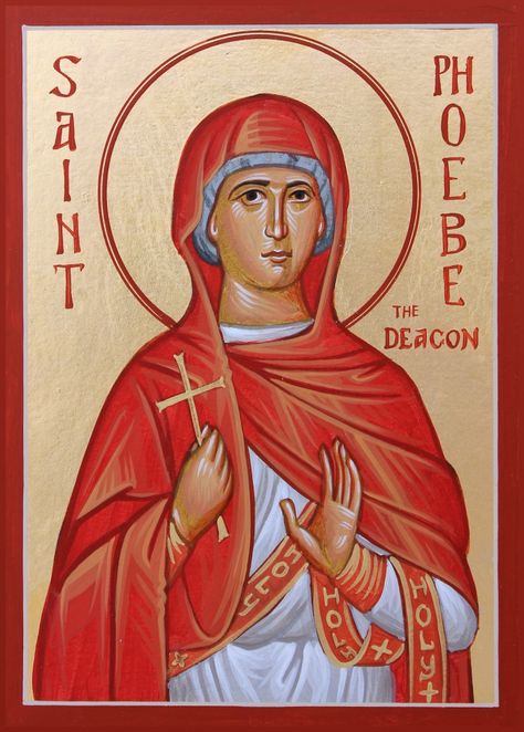 Handpainted orthodox religious icon Saint Phoebe the Deacon - Handmadeiconsgreece