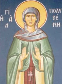 Handpainted orthodox religious icon Saint Polyxene the Righteous - Handmadeiconsgreece