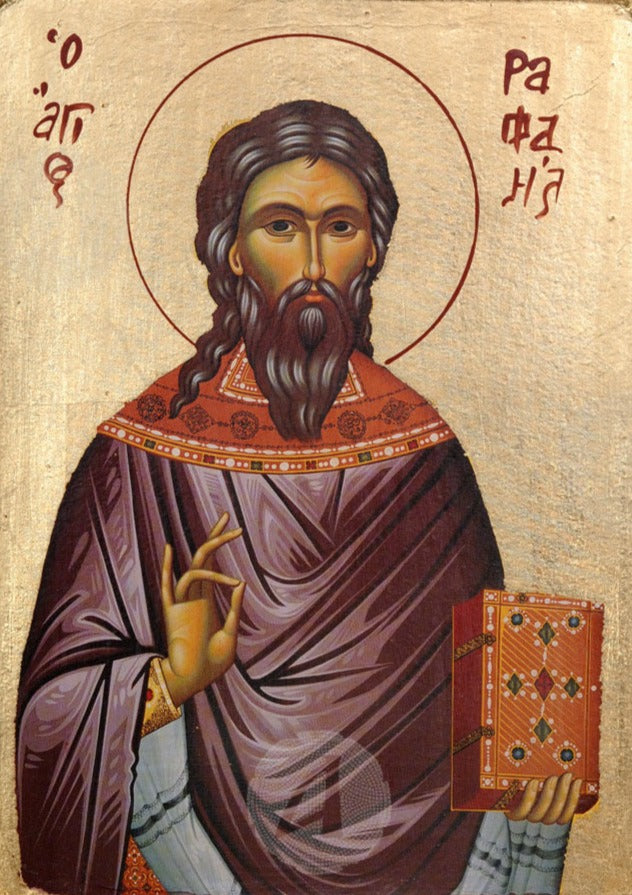 Handpainted orthodox religious icon Saint Raphael - HandmadeIconsGreece