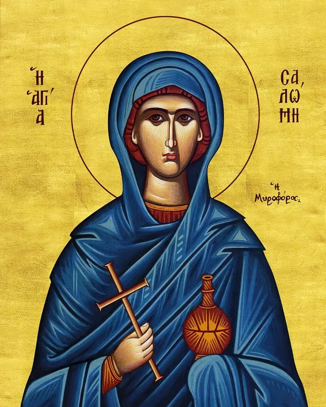 Handpainted orthodox religious icon Saint Salome the Myrrh Bearer - Handmadeiconsgreece