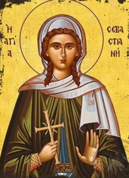 Handpainted orthodox religious icon Saint Sebastiane the Martyr - Handmadeiconsgreece