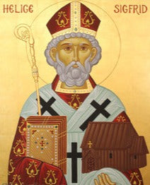 Handpainted catholic religious icon Saint Sigfrid of Sweden - Handmadeiconsgreece