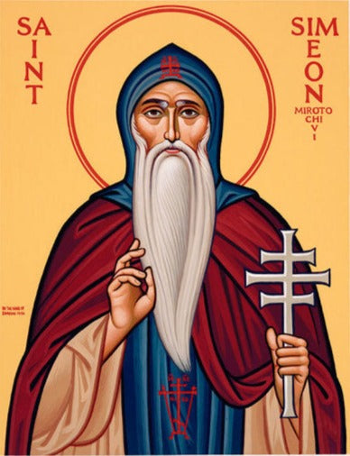 Handpainted orthodox religious icon Saint Simeon Mirotochivi - Handmadeiconsgreece