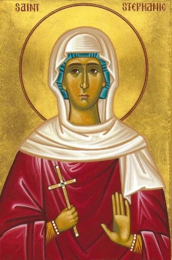 Handpainted orthodox religious icon Saint Stephanie of Spain - Handmadeiconsgreece