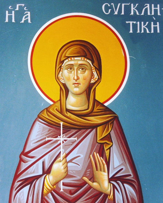 Handpainted orthodox religious icon Saint Syncletica - Handmadeiconsgreece