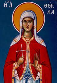 Handpainted orthodox religious icon Saint Thekla Equal to Apostles - Handmadeiconsgreece