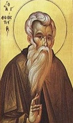 Handpainted orthodox religious icon Saint Theoktistos Abbot of Cucomo - Handmadeiconsgreece