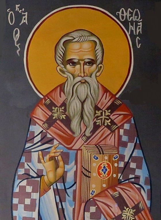 Handpainted orthodox religious icon Saint Theonas Archbishop of Thessaloniki - Handmadeiconsgreece