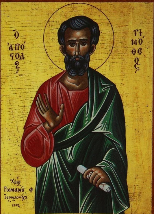Handpainted orthodox religious icon Saint Timothy the Apostle - HandmadeIconsGreece