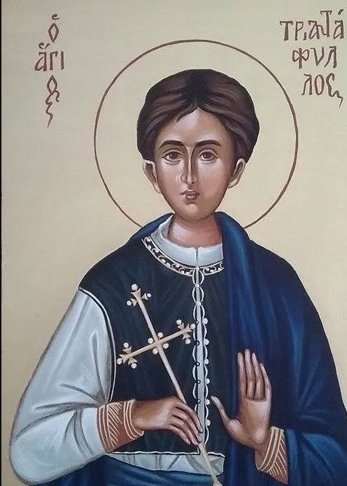Handpainted orthodox religious icon Saint Triantafyllos of Zagora - Handmadeiconsgreece