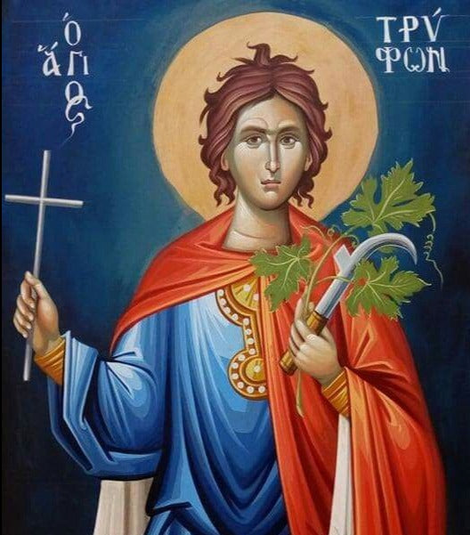 Handpainted orthodox religious icon Saint Tryphon - HandmadeIconsGreece