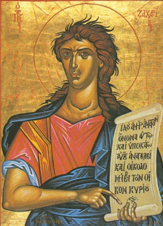 Handpainted orthodox religious icon Saint Zachariah the Prophet - HandmadeIconsGreece