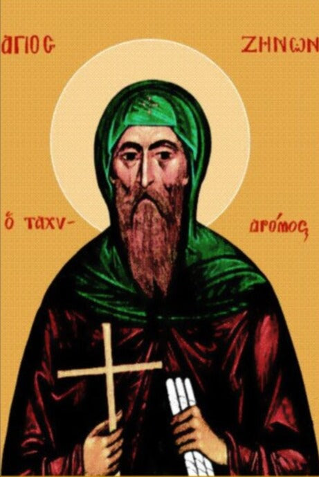 Handpainted orthodox religious icon Saint Zenon the Postman - Handmadeiconsgreece