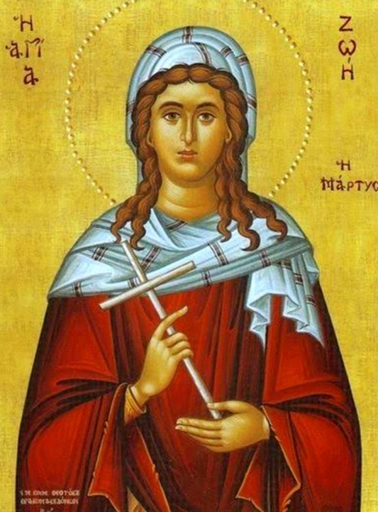 Handpainted orthodox religious icon Saint Zoe the Martyr - Handmadeiconsgreece