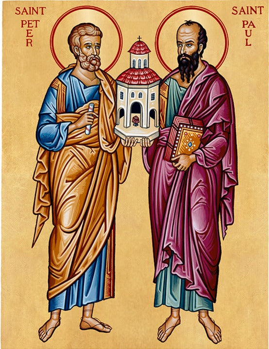 Handpainted orthodox religious icon Saint Peter and Paul the Apostles - HandmadeIconsGreece