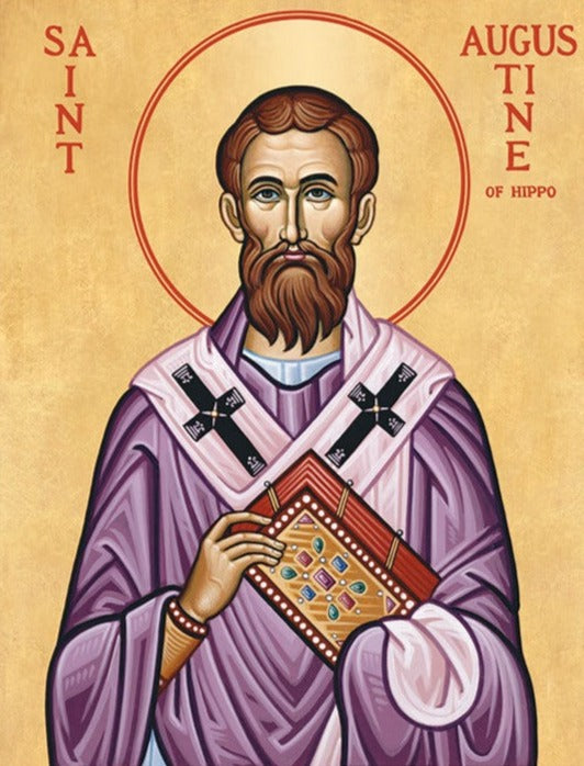 Handpainted catholic religious icon Saint Augustine of Hippo - HandmadeIconsGreece