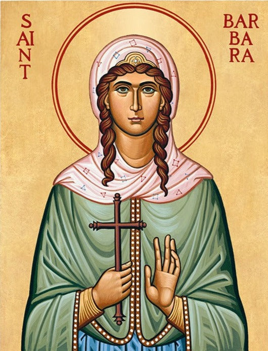 Handpainted orthodox religious icon Saint Barbara icon - HandmadeIconsGreece