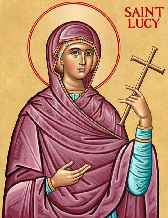 Handpainted orthodox religious icon Saint Lucy the Virgin Martyr - HandmadeIconsGreece
