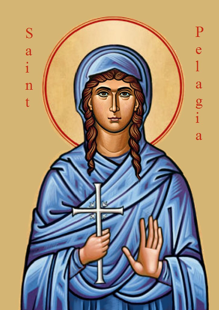 Handpainted orthodox religious icon Saint Pelagia the Penitent - HandmadeIconsGreece