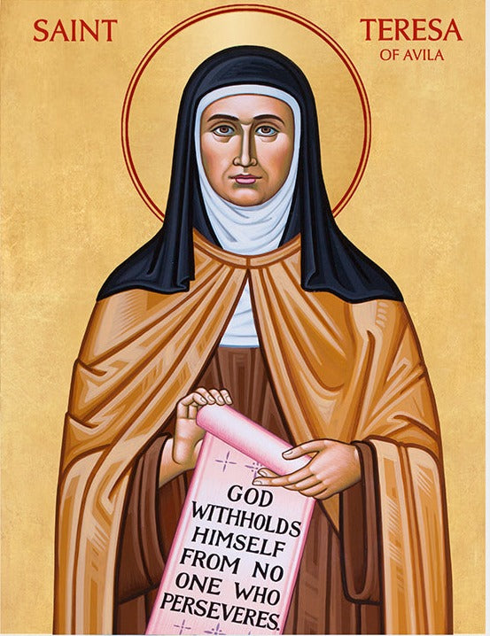 Handpainted catholic religious icon Saint Teresa of Avila - HandmadeIconsGreece