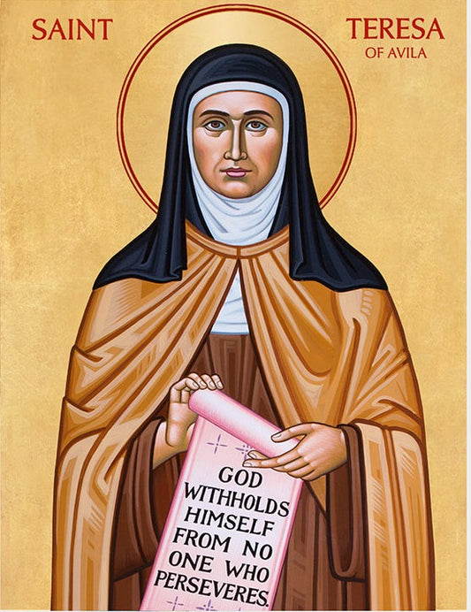 Handpainted catholic religious icon Saint Teresa of Avila - HandmadeIconsGreece