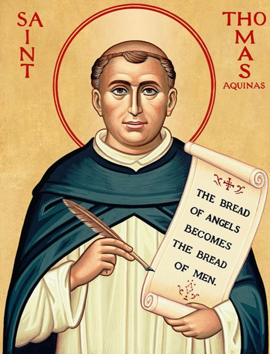 Handpainted catholic religious icon Saint Thomas Aquinas - HandmadeIconsGreece